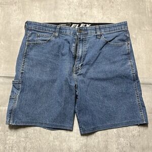Dickies Flex Denim Shorts Mens 38 Blue Carpenter Work Utility Pockets